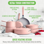 GreenLife 10-Piece Nonstick Ceramic Cookware Set, Lightweight Healthy PFAS-Free - Image 4