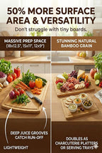 GREENER CHEF Glue-Free Surface Organic Bamboo Wood Cutting Board 3-Piece Set – - Image 5