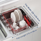 JASIWAY Red in Sink Dish Drying Rack, Expandable Stainless Steel Small Dish - Image 5
