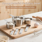 Measuring Cups and Spoons Set, Stainless Steel Measuring，4 Spoons, 4 Cups - Image 4