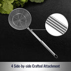Hiware Solid Stainless Steel Spider Strainer Skimmer Ladle, Kitchen Utensils - Image 4