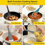 Beijiyi 3 Pack Silicone Cooking Spoons, 12.6 In Multifunction Spatula Spoon - Image 6