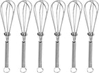 Anaeat 6 Pack Small Wire Whisks, Portable Stainless Steel Kitchen Tiny Whisk & by Anaeat