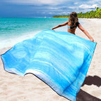 WIWIGO Beach Blanket Waterproof Sandproof Beach Mat 79" X 83"/10'x9'for 2-8 - Image 3