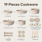 CAROTE 19pcs Pots and Pans Set Non Stick, Nonstick Cookware Set Detachable - Image 2
