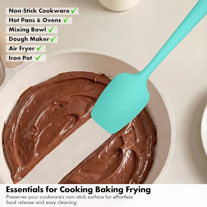 Silicone Spoonula Set: 600ºF Heat Resistant Food Grade Cooking Baking Utensils - Image 7