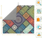 Retro Boho Dish Drying Mat 16x18 Inch, Microfiber Absorbent Fast Dry Mat - Image 2
