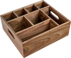 VaeFae Acacia Wood Caddy Organizer, Napkin and Paper Plate Holder, Wooden by VaeFaeDirect