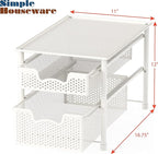 Simple Houseware Stackable 2 Tier Sliding Basket Organizer Drawer - Image 2