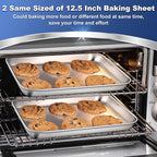 P&P CHEF 12.5 Inch Baking Cookie Sheet, Oven Pan Tray Stainless Steel Sheet Pan - Image 4