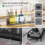 Yofidra Sink Caddy With Stone Drying Tray: Stainless Steel Soap Dispenser - Image 3