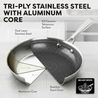 Gotham Steel Ceramax 12 Pcs Tri Ply Hybrid Stainless Steel Cookware Set - Image 6