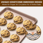 Wildone 2 Pack Half Sheet Baking Pans, Honeycomb Embossed Nonstick Baking Sheet - Image 4