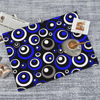 Blue Black White Geometric Circle Dish Drying Mat - Image 3