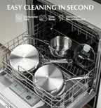 KOCH SYSTEME CS Triply Stainless Steel Saucepan Set, 1QT & 2QT & 3QT Stainless - Image 5