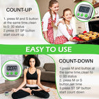 Leumoi 24 Pcs Digital Kitchen Timers Magnetic Back Timers Bulk Large Screen - Image 6