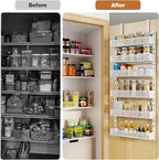 Pantry Door Organizers and Storage, 6-Tier Large Metal Heavy-Duty Frame Over - Image 7