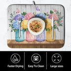 Hydrangea Dish Drying Mat for Kitchen Counter Spring Summer Floral Vases dish - Image 4
