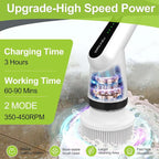 Dreazu Electric Spin Scrubber, 12-in-1 Shower Scrubber & Retractable Long Handle - Image 5