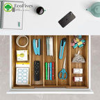 EcoFives Luxury Acacia Silverware Organizer -Kitchen Drawer Organizer - Image 4