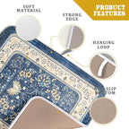 Blue Boho Dish Drying Mat for Kitchen Counter 16x18 Inch Fast Dry Drying Pad - Image 4