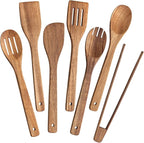 Eisinly Wooden Spoons for Cooking 7-Piece, Kitchen Nonstick Wood Cooking by Eisinly