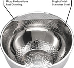 Rice Washing Bowl with Strainer Quinoa Washer Bowl, Stainless Steel Side - Image 4
