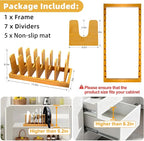 MinBoo Bamboo Pot Lid Organizer Pot Lid Holder, Pot and Pan Organizer Drawer - Image 5