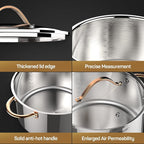 Ciwete 8 Quart Stock Pot, 3 Ply Whole Clad Stainless Steel Stock Pot, 8 QT - Image 5