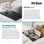 Kraus Multipurpose Workstation Sink Roll-Up Dish Drying Rack, Colander and - Image 6