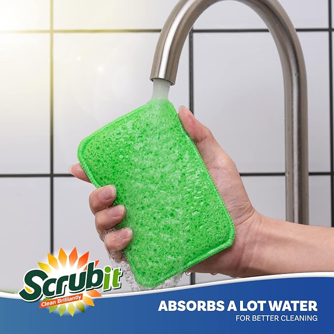 Scrub and Wipe Cleaning Sponges – SCRUBIT Dual Sided Scouring Pad and Sponge - Image 7