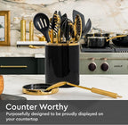 STYLED SETTINGS Black and Gold Utensil Holder - Image 3