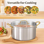 BEZIA 10 Quart 3-Ply Stainless Steel Stockpot, Soup Pot - Image 6