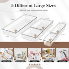 Criusia 11 PCS Clear Plastic Drawer Organizer Set - Image 2