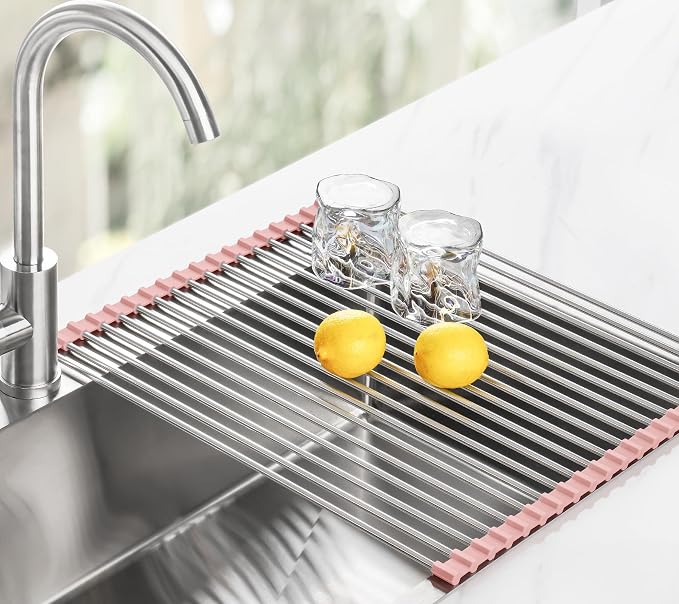 Tomorotec 21" x 15.5" Roll Up Dish Drying Rack Over Sink Drying Rack Sink Cover - Image 8