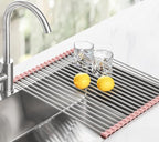Tomorotec 17.7" x 15.5" Roll Up Dish Drying Rack Over Sink Drying Rack Sink - Image 9