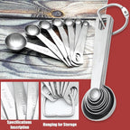 Luomorgo 7 Pcs/Set Measuring Spoons Set, Stainless Steel Measuring Spoons & - Image 4