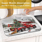 Christmas Red Truck Dish Drying Mat - Image 7