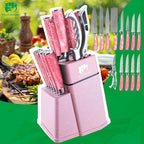 FULLHI 14pcs Block Knife Set, Chef's Knife Steak Knives Set - Image 9