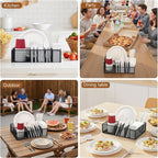 Utensil Caddy with Handle, Metal Paper Plate Holder - Image 5