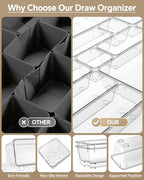 KEMETHY 25 PCS Plastic Drawer Organizers Set, 4 Sizes Vanity Organizer - Image 5