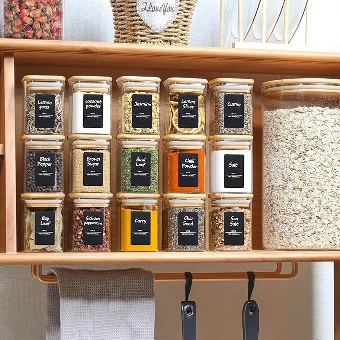 ComSaf Spice Jars with Labels 6 oz 12Pack, Small Spice Containers Starter Set - Image 7