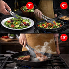 Kitchen Tongs with Silicone Tips Set of 3 Heat Resistant Tongs - Image 7