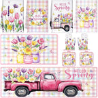 Fourluoo 10 Pcs Spring Flower Farmhouse Kitchen Decor Set Dish Towels Kitchen by Fourluoo