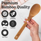 PriorityChef Wooden Spoons for Cooking, Non-Toxic Wooden Utensil Set - Image 4
