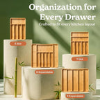 SMIRLY Silverware Drawer Organizer – Bamboo Kitchen Drawer Organizer, - Image 9
