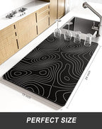 Rnivvi Dish Drying Mat for Kitchen Counter, XL 15 x 24" Cute Marble Super - Image 2