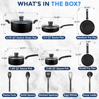 SereneLife Kitchenware Pots & Pans Basic Kitchen Cookware, Heat Resistant - Image 3