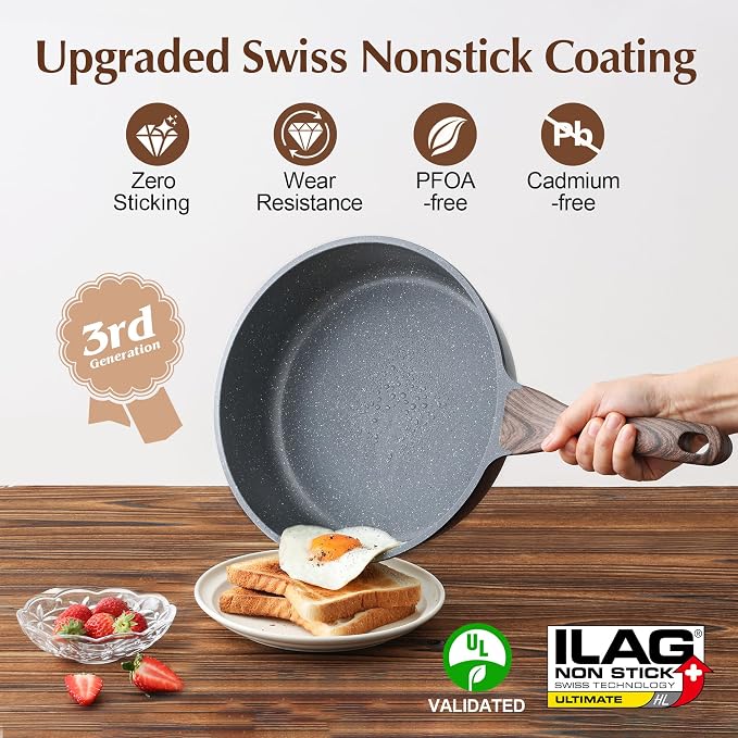 SENSARTE Nonstick Cookware Set 13-Piece, Non Stick Pots and Pans Set - Image 3
