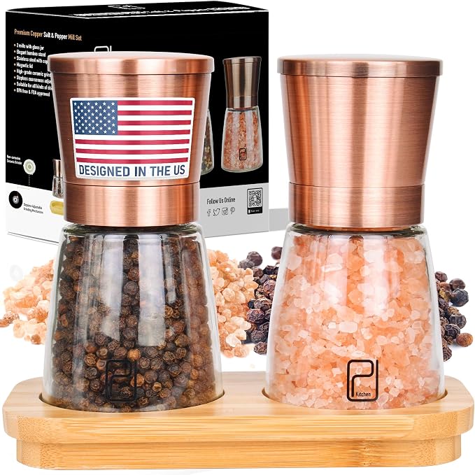 Premium Salt and Pepper Grinder Set - 6 oz by PJCKitchen